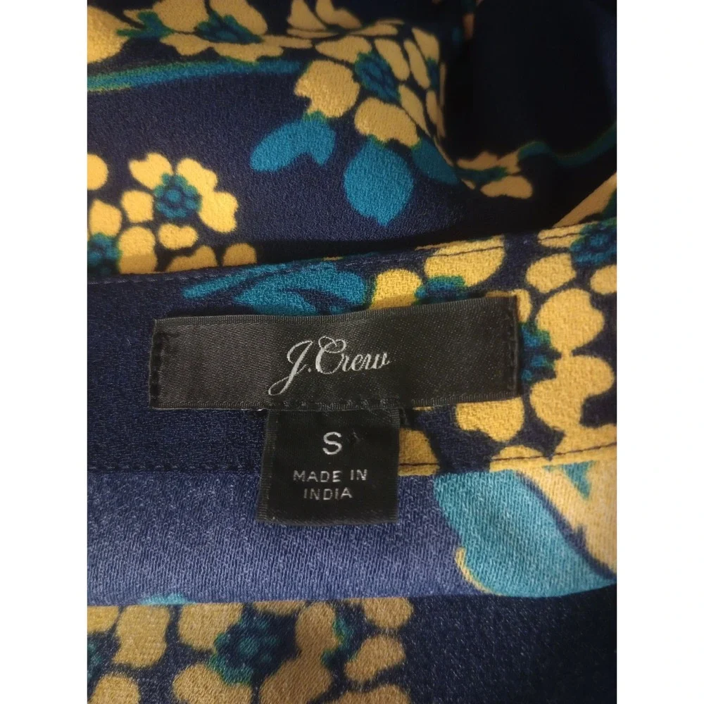 J. Crew Faux Wrap Blouse Floral Long Sleeve Career Office Wear Size Small - Picture 3 of 5